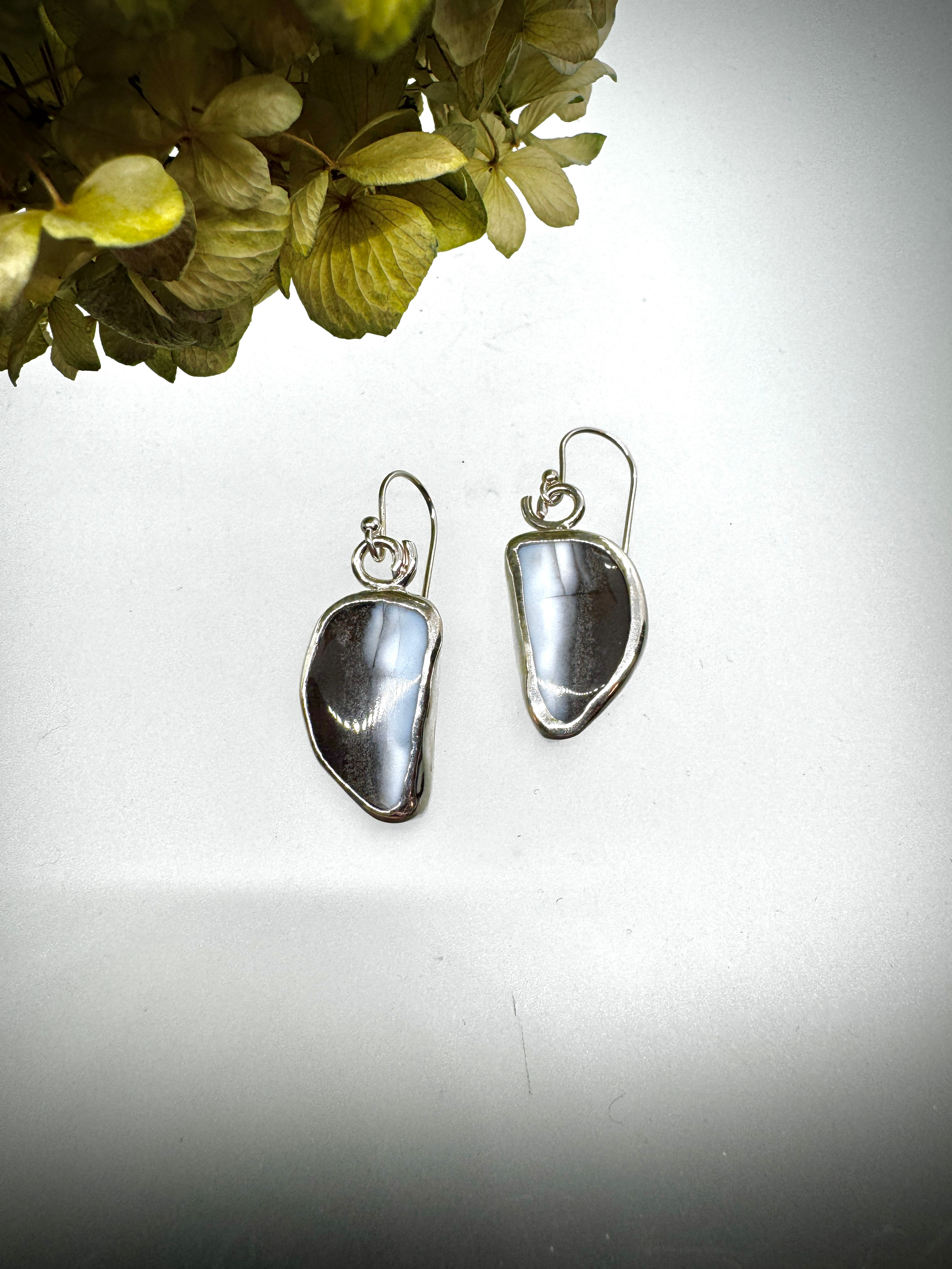 Sterling and Owyhee Opal Earrings