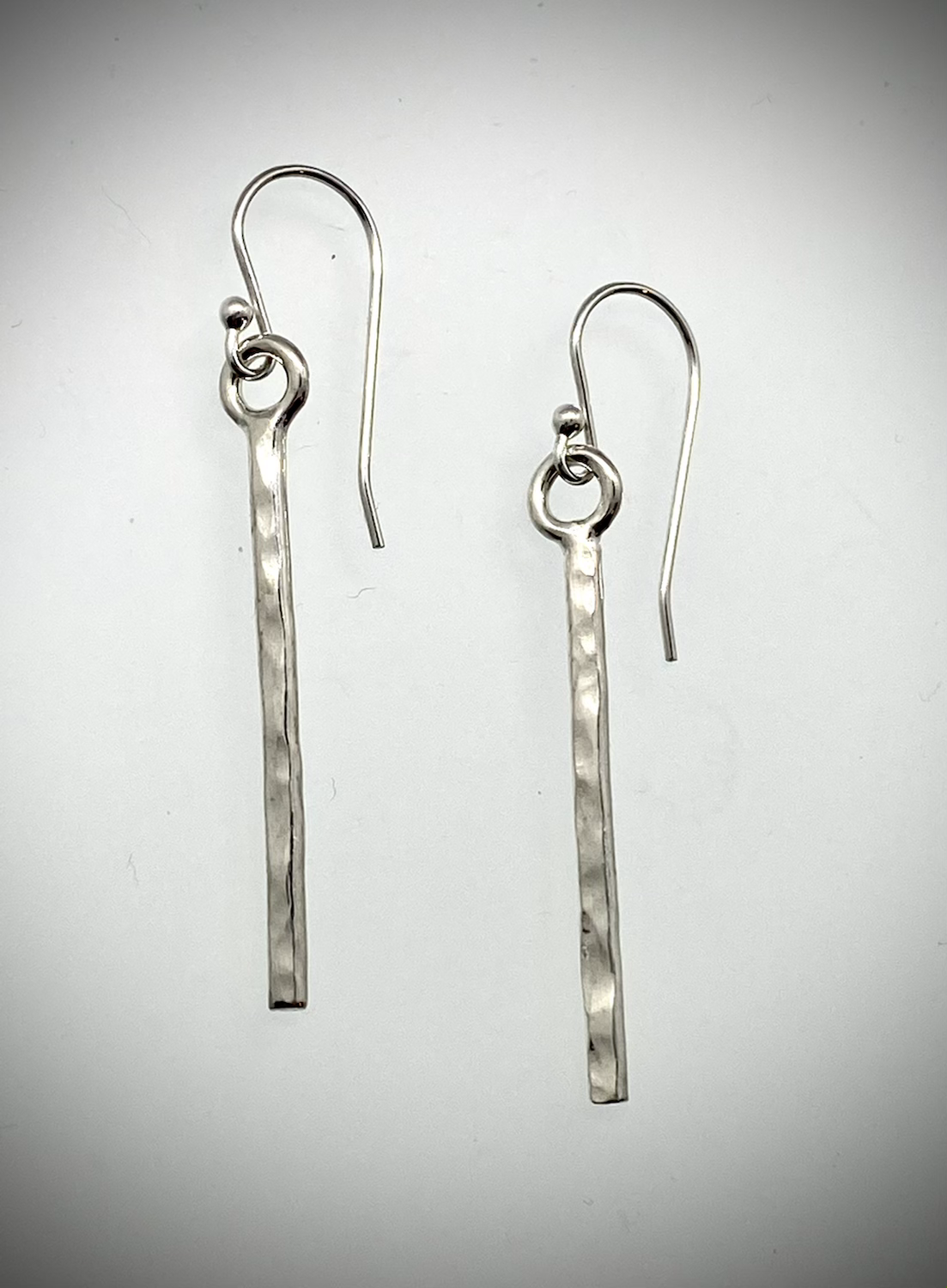 Sterling  Hammered Icicle Earrings