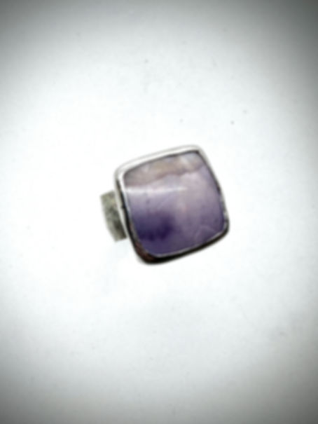 Sterling Tiffany Stone Ring on a Wide Band