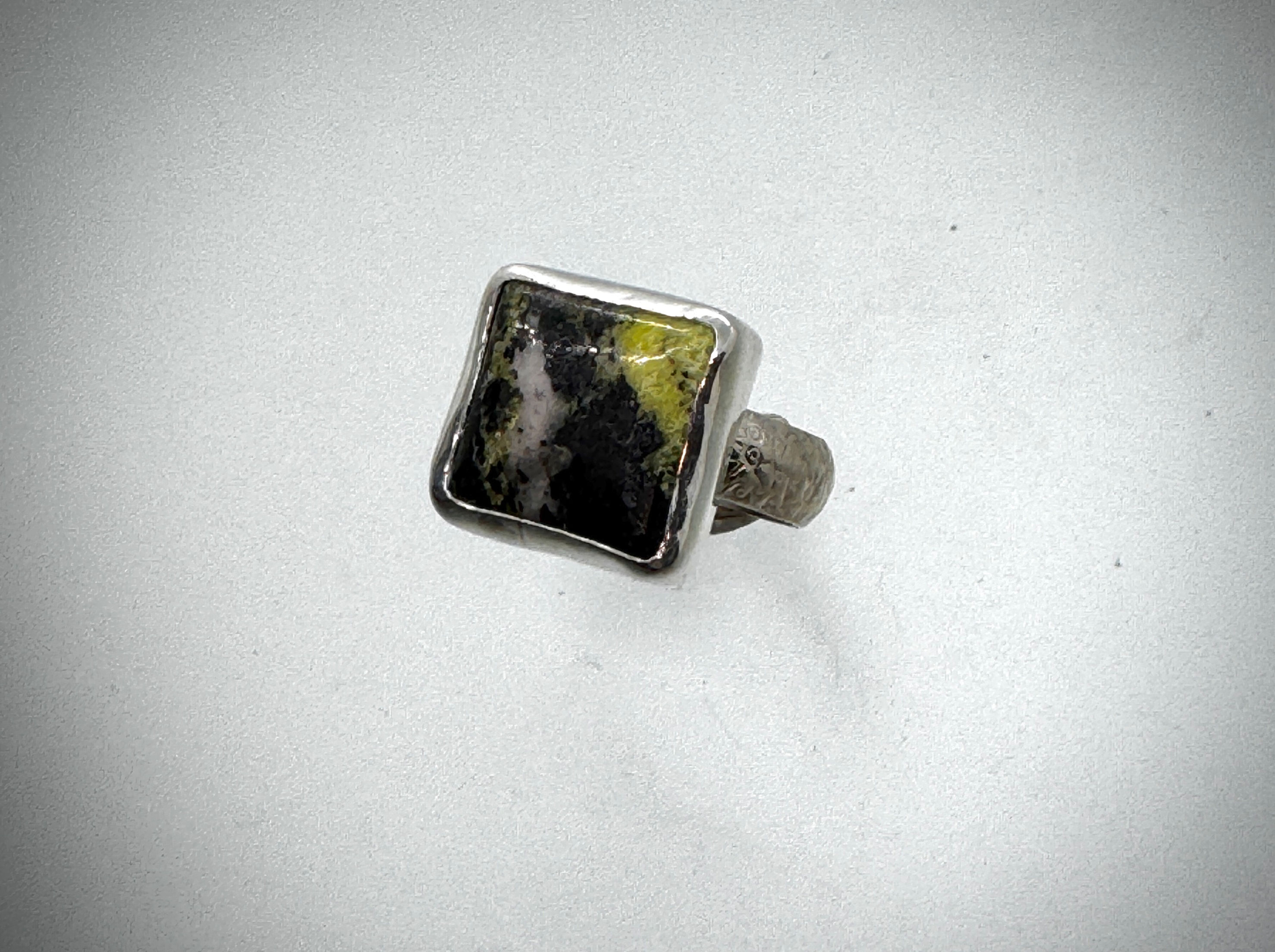 Sterling and Yellow Turquoise Ring