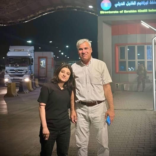 Dina, cousin of Azher and Zahid, as she crossed the border.