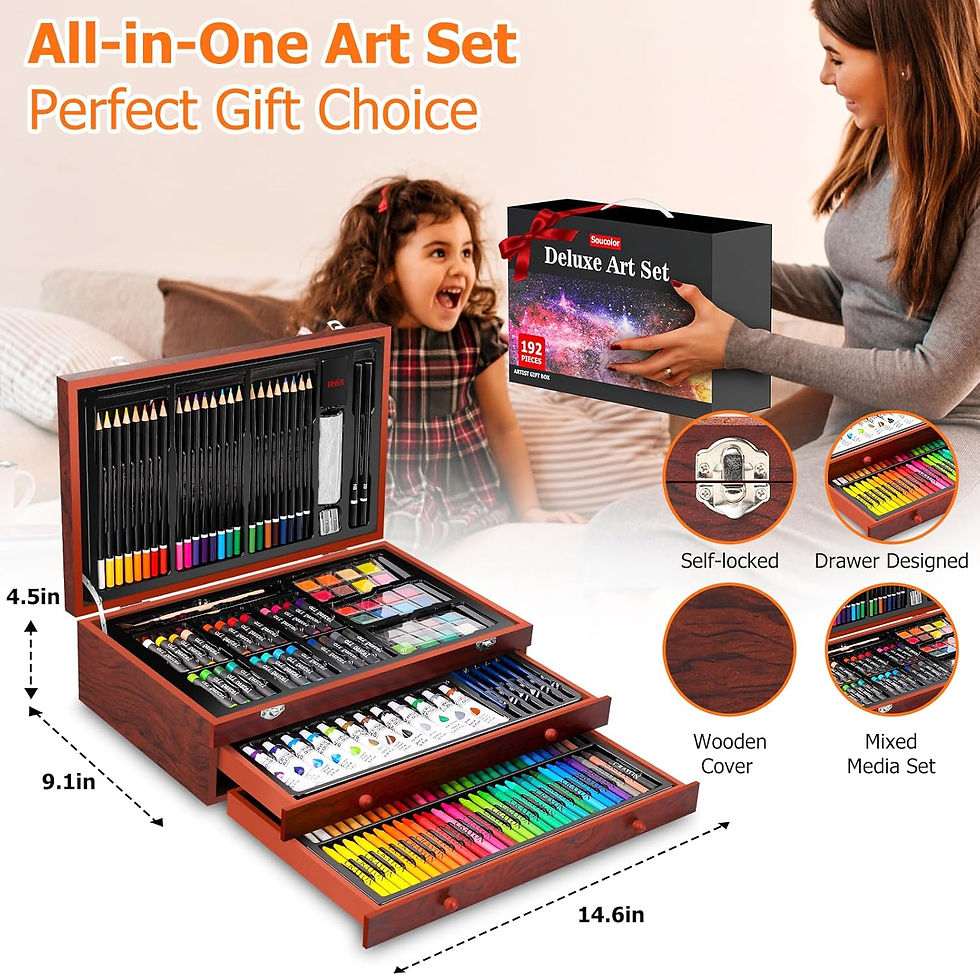Thumbnail: Soucolor Art Supplies, 192-Pack Deluxe Art Set Drawing Painting Supplies Art Ki