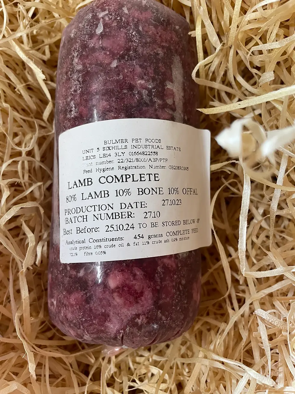 bulmer pet food  Lamb complete mince 80-10-10, raw dog food nottingham