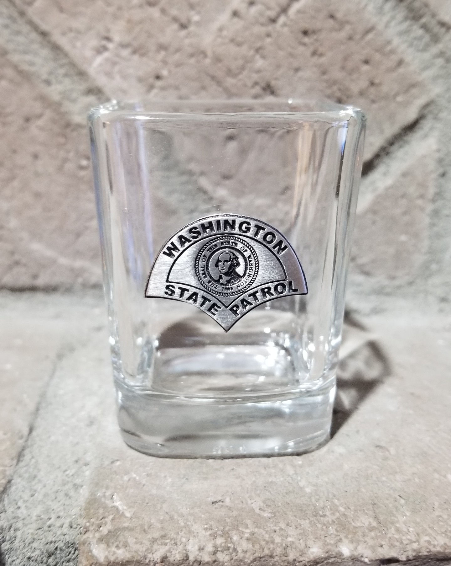 Pewter Medallion Shot Glass