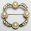 Thumbnail: Designer by Marvella, brooch, white pearls in silver tone pot metal.