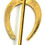 Thumbnail: Designer by provenance, straight pin, horseshoe motif, gold tone, 2 1/2 inches.