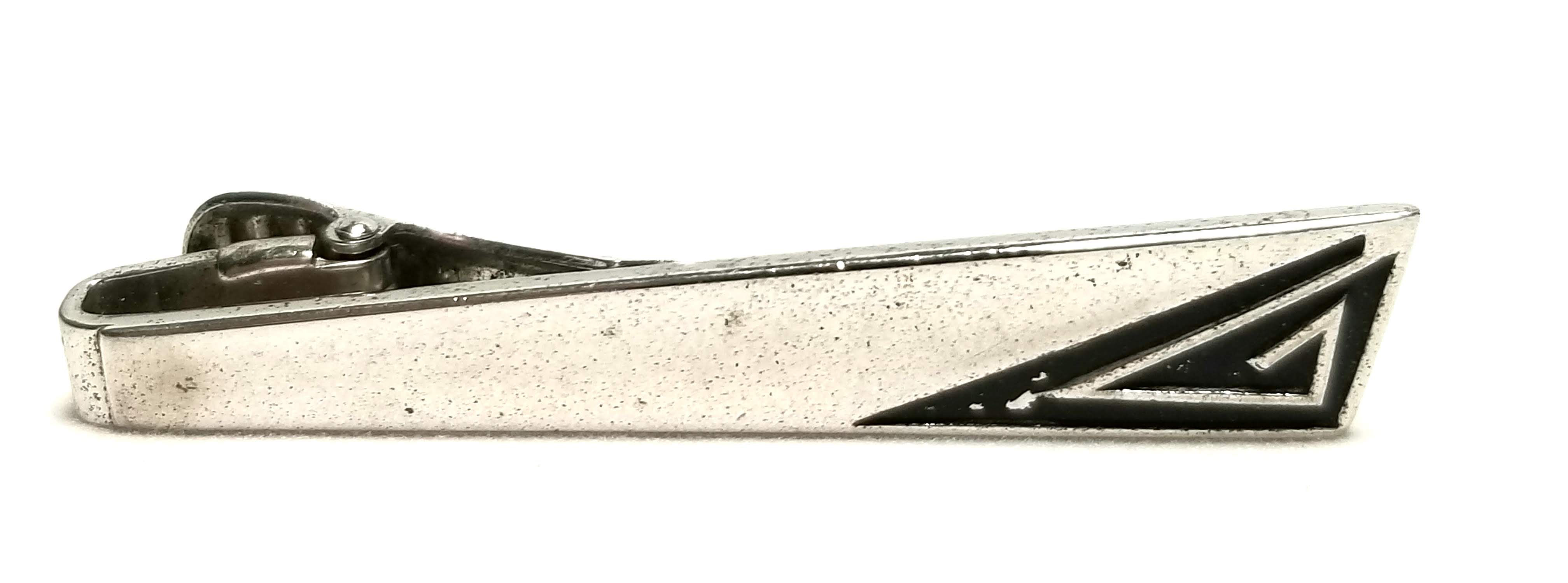 Designer by Anson, tie clip, marked Sterling, 2 x 3/8 inch.