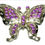 Thumbnail: Designer by provenance, brooch, butterfly motif, purple rhinestones, silver tone
