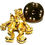 Thumbnail: Designer by provenance, brooch, clown motif, multi color, gold tone, 3/4 x 1 in.