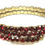 Thumbnail: Designer by Liz Claiborne, bracelet, memory wire, red rhinestones in gold tone.