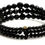 Thumbnail: Designer by provenance, bracelet, memory wire, black faceted beads, 6 inches.