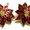 Thumbnail: Designer by provenance, earrings, clip on, poinsettia motif, red, gold tone.