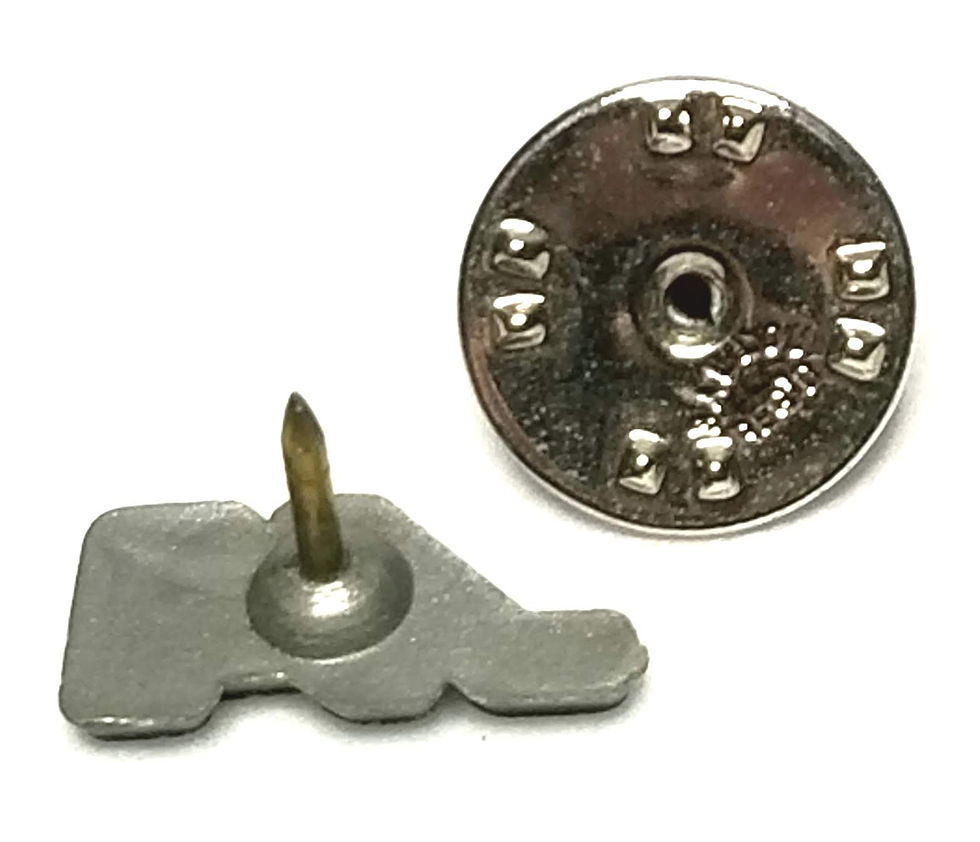 Thumbnail: Designer by provenance, pin, initials motif, "JA", silver tone, 5/8 x 1/4 inch.