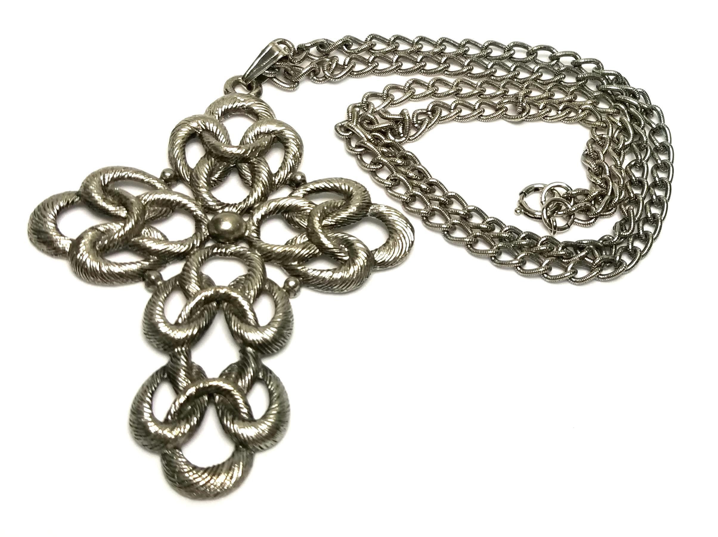 Designer by provenance, necklace, cross motif, 24 inches plus.