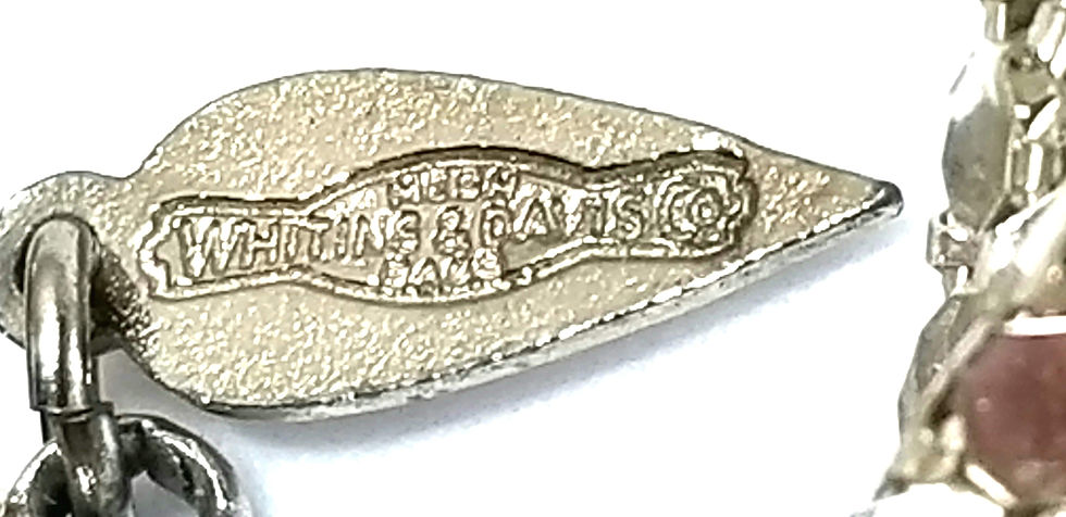 Thumbnail: Designer by Whiting and Davis Co., necklace, bib style silver tone, 18 to 20 in.