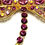 Thumbnail: Designer by provenance, brooch, dragonfly motif, pink rhinestones, gold tone.