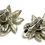 Thumbnail: Designer by Crown Trifari, earrings, clip on, maple leaves with faux pearls.