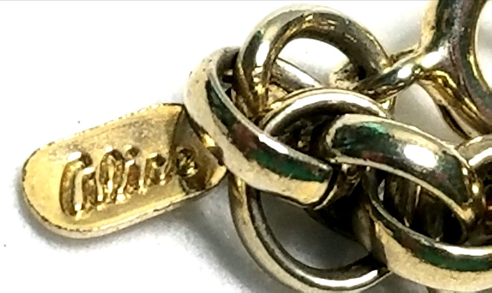 Thumbnail: Designer by Alice, necklace, balls and chains motif, gold tone, 30 inches.