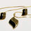Thumbnail: Designer by Royal, set, necklace and pierced post earrings, black and gold.