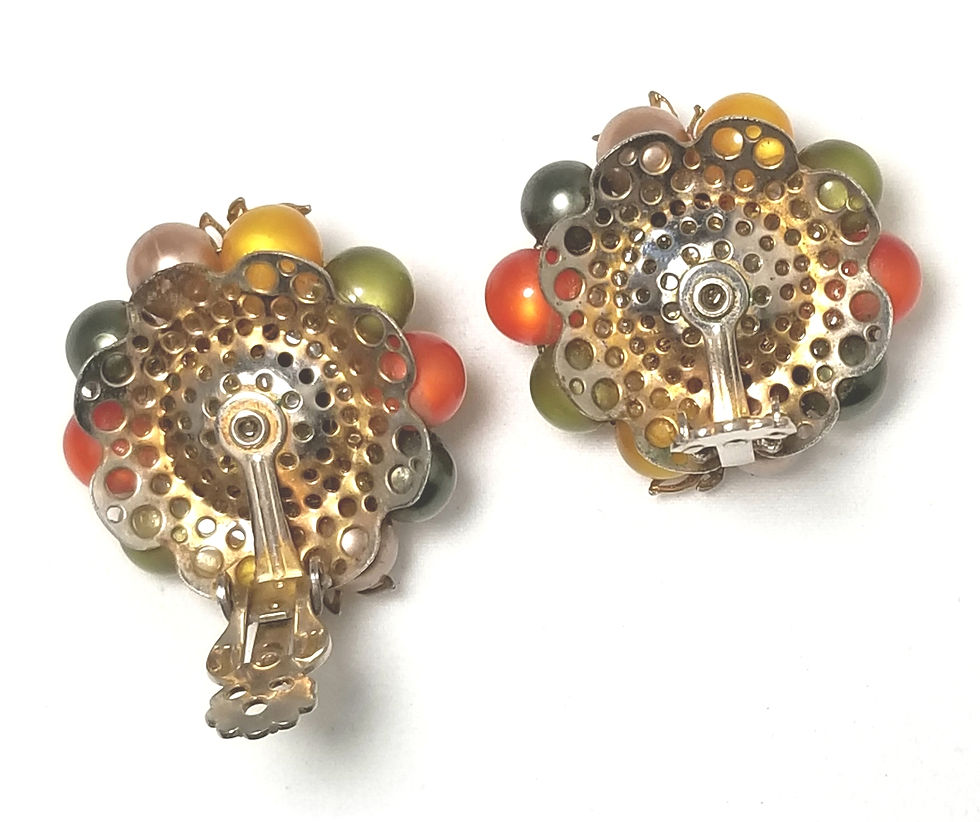 Thumbnail: Designer by provenance, earrings, multi-colored fall colors, clip ons