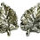Thumbnail: Designer by Napier, earrings, clip on, leaf motif, silver tone, 1 1/2 x 7/8 inch