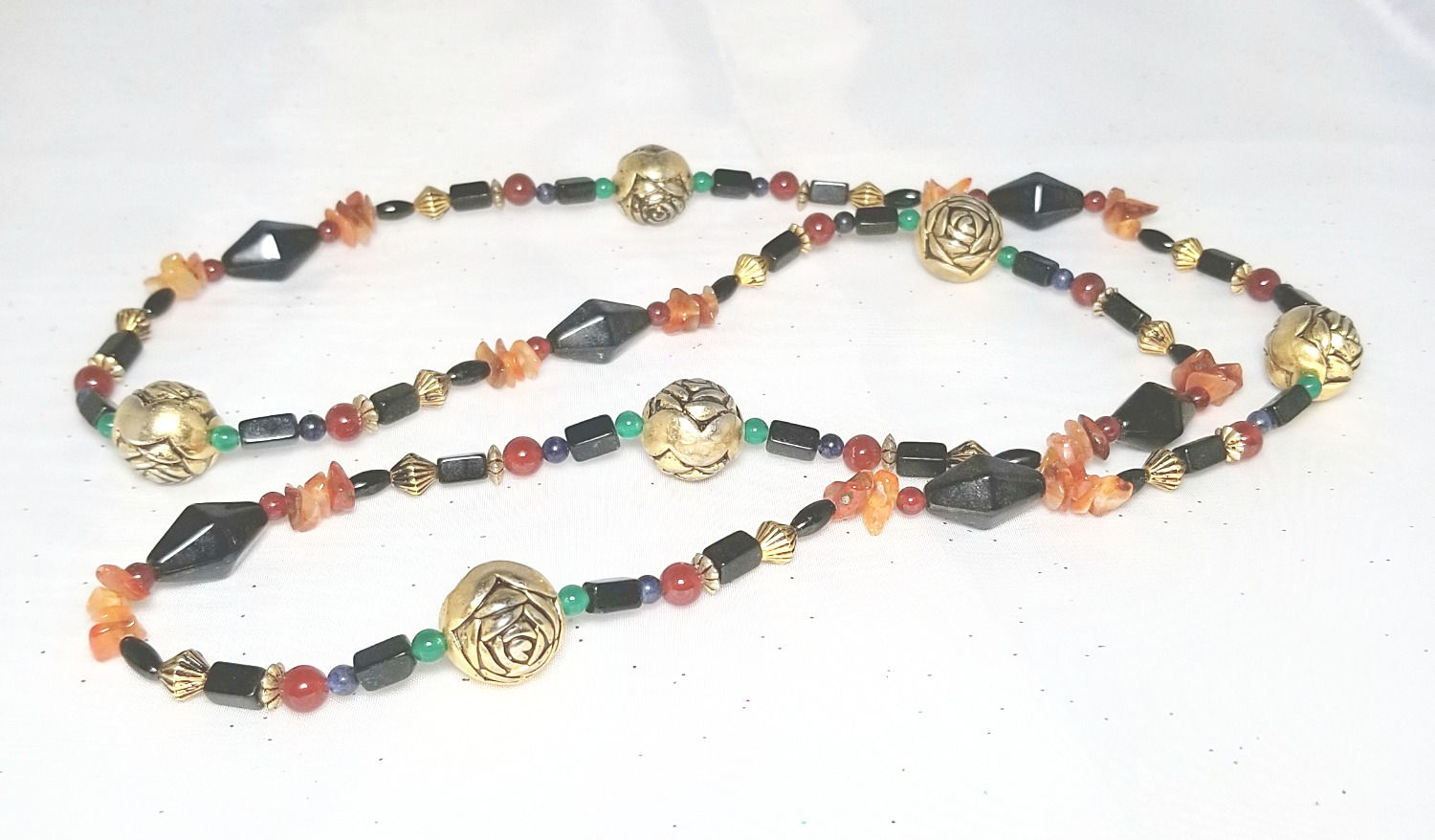 Designer by provenance, neck wear, necklace multi-colored gemstone beaded
