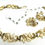 Thumbnail: Designer by Coro, set, necklace and screw back earrings, leaf motif, white.