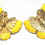 Thumbnail: Designer by provenance, earrings, clip on butterfly motif, yellow and gold tone.