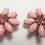 Thumbnail: Juliana earrings, clip-on, pink flower, gold tone