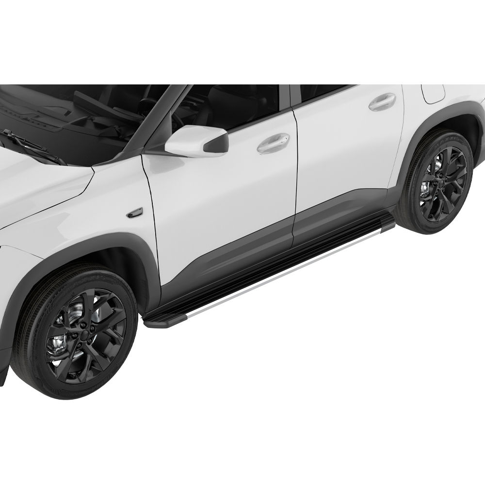 Estribos Planos Aluminio Negros Frente Pulido Chevrolet Montana 2023-2026
