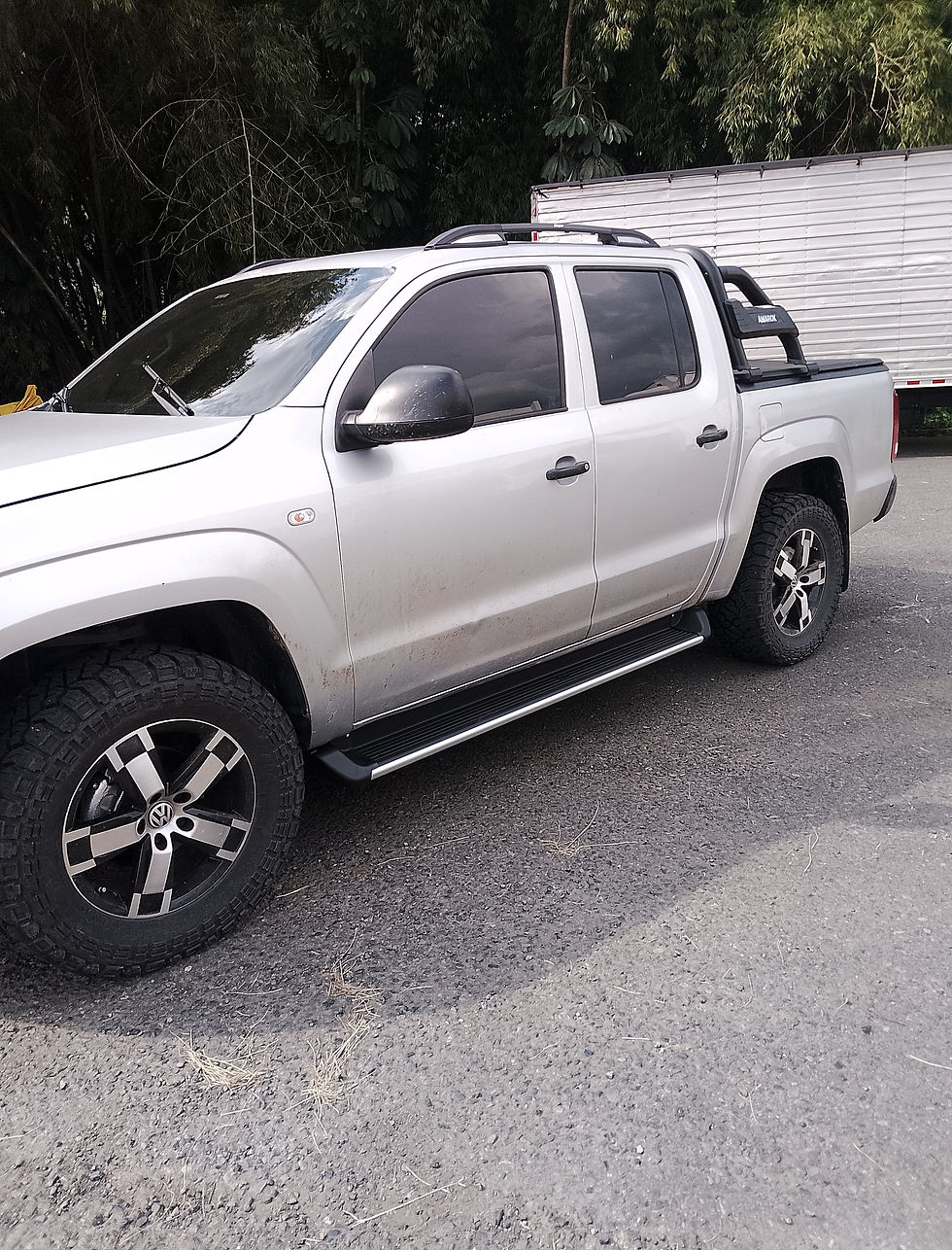 Miniatura: Estribos Planos Aluminio Encauchetado Para Volkswagen Amarok