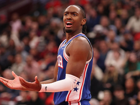 Tyrese Maxey playing for the Philadelphia 76ers.