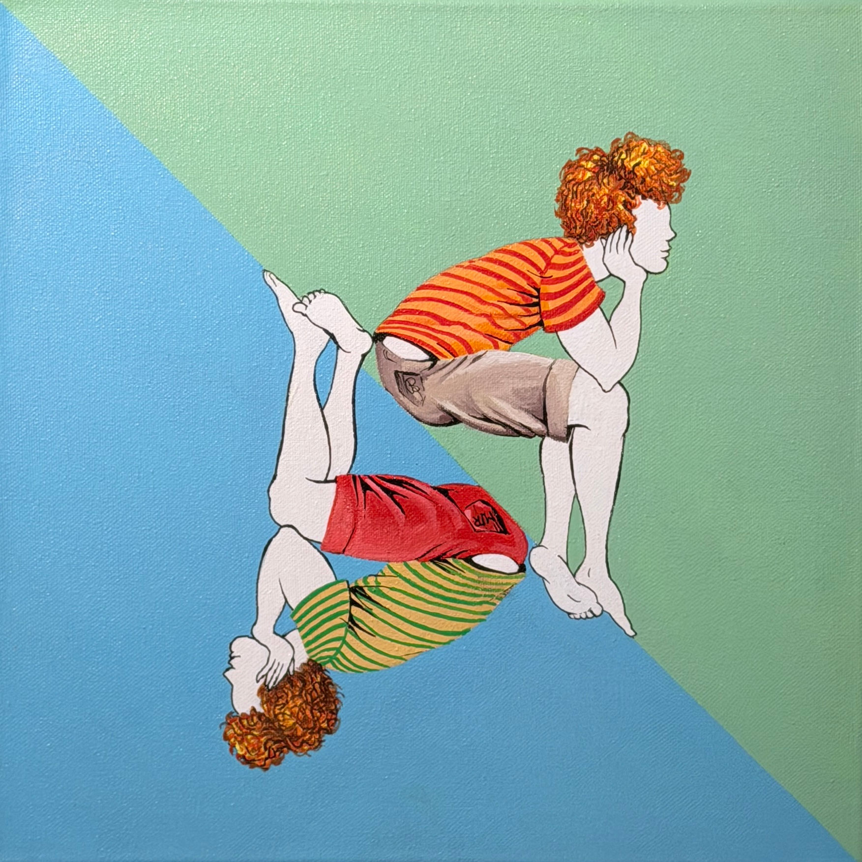 Michele Riefolo "Pensieri Riflessi" 40x40 cm acrilico su tela 2025