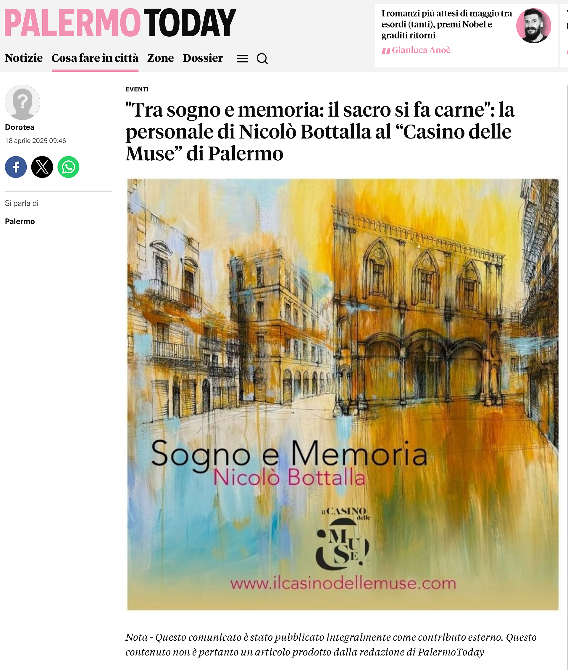 Sogno e memoria il casino delle muse Palermo