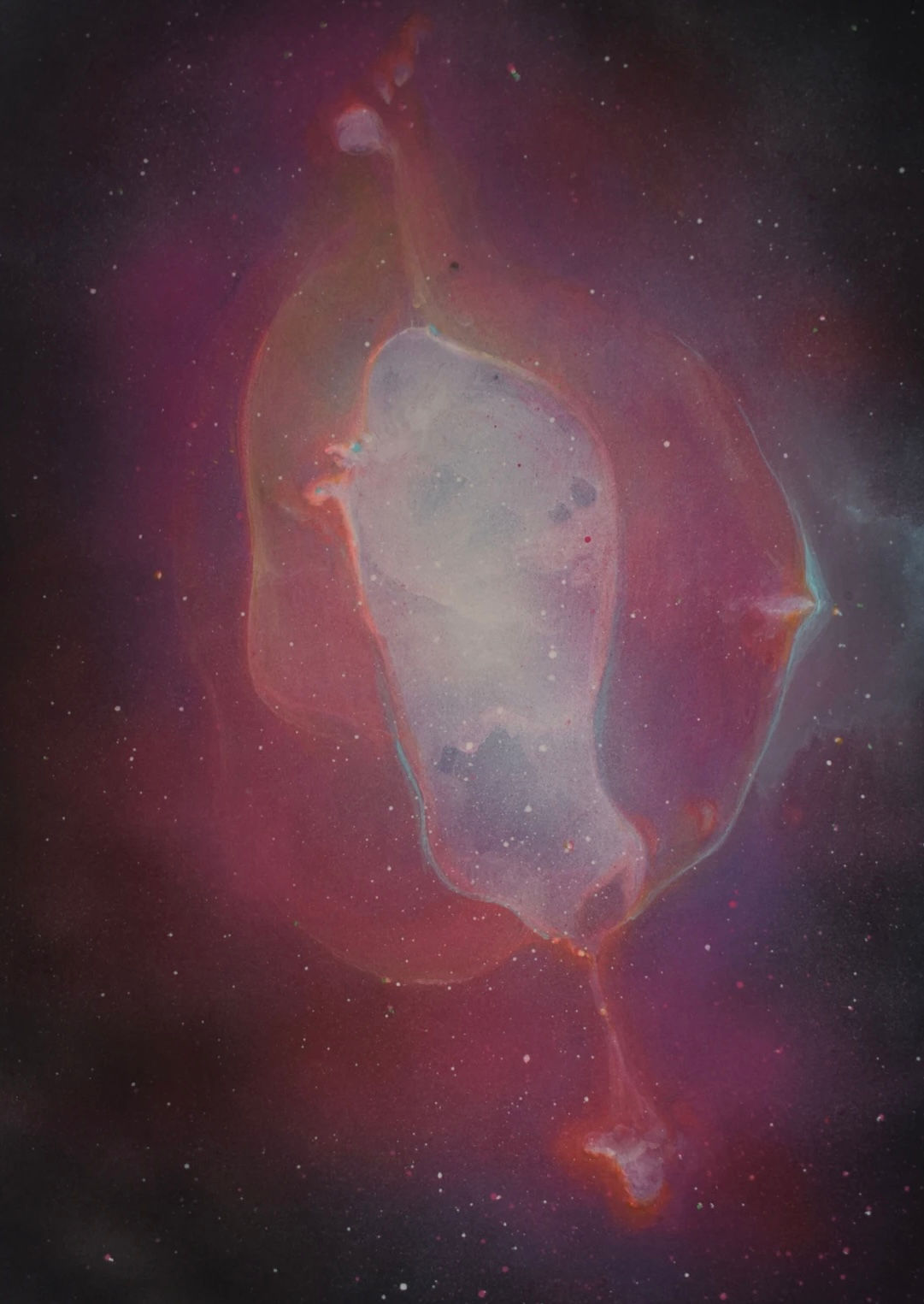 Pierdonato Taccogna "Appunti dallo spazio 04" 50x35 cm tecnica mista su carta 2020