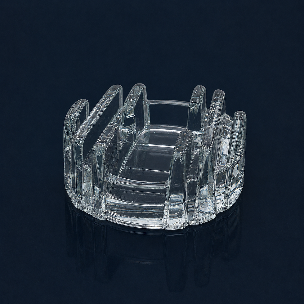 Business Card Holder Modernista Rastal Noblesse in vetro pressato Germania Ovest anni 70