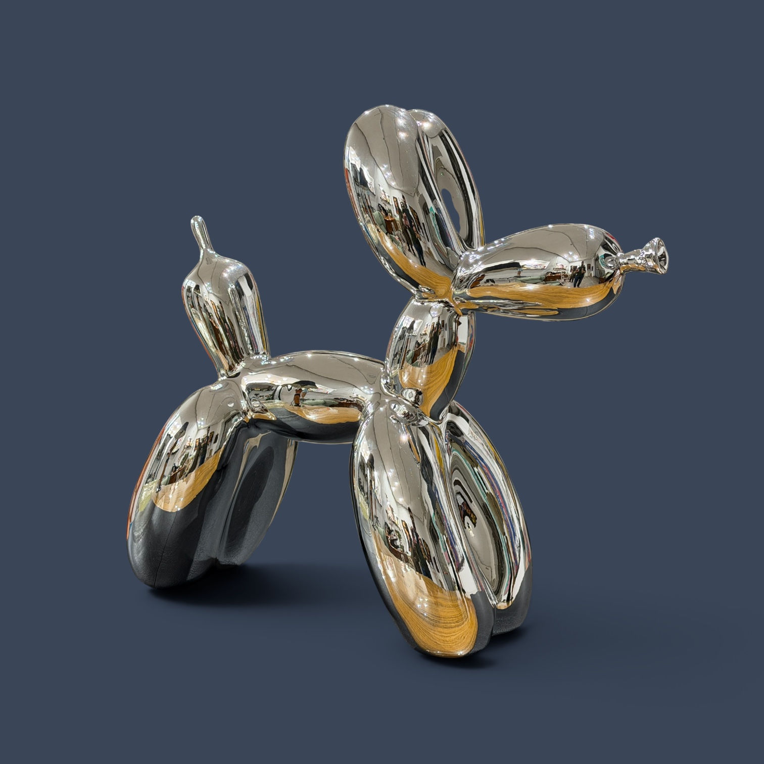 Jeff Koons after Balloon Dog XXL Argento scultura in resina 42x47x16 cm edizione limitata di 500 esemplari