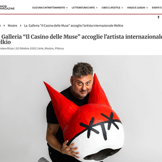 Mo' magazine articolo sull'artista Melkio presso la galleria d'arte il casino delle muse palermo