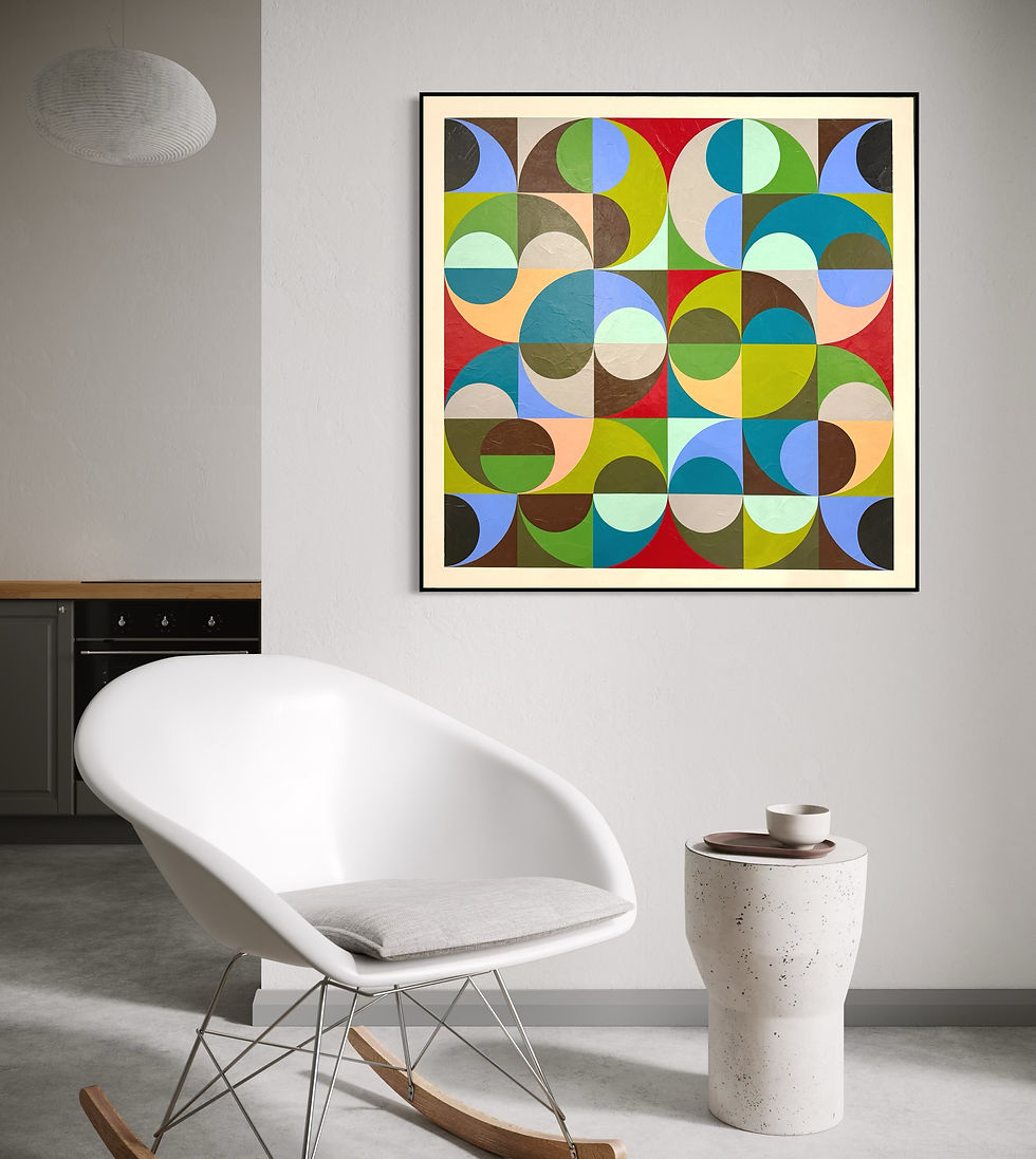 Ago "Dieci facce" 100x100 cm tecnica mista su tela 2025