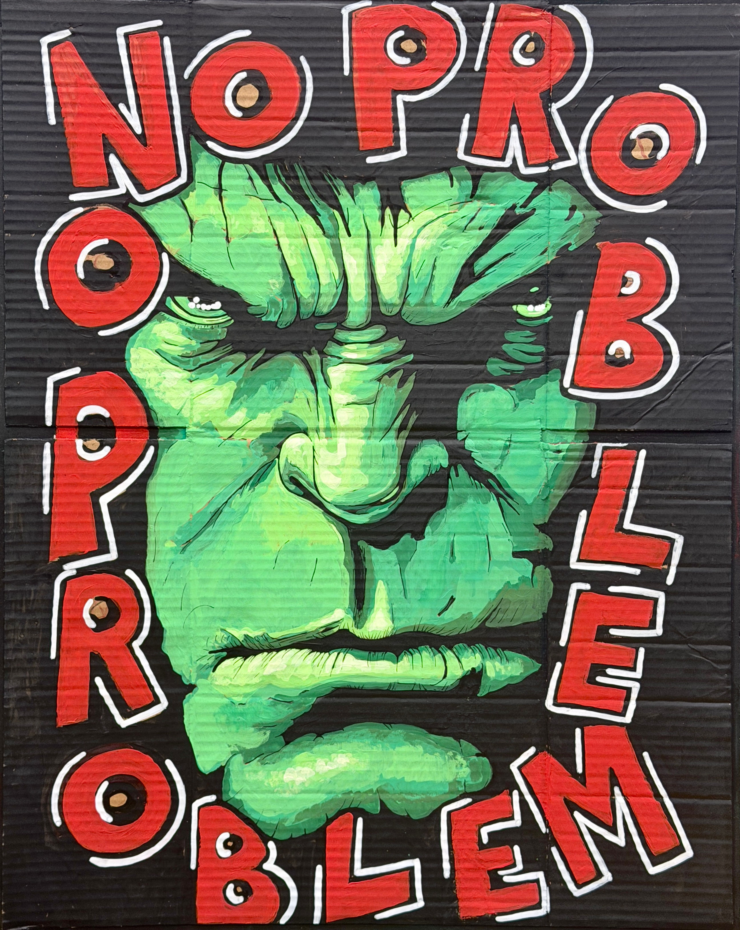Collettivo Noa No Problem colori vinilici su cartone recuperato 62x50 cm