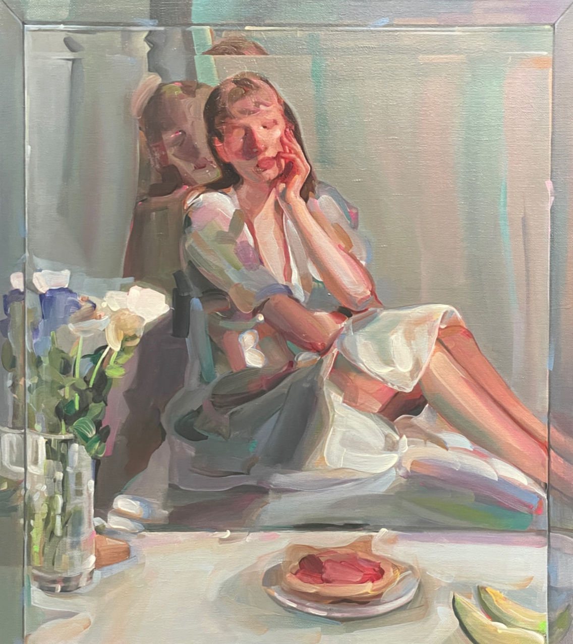 Evita Andujar "Illusione" 90x80 cm acrilico su tela 2021