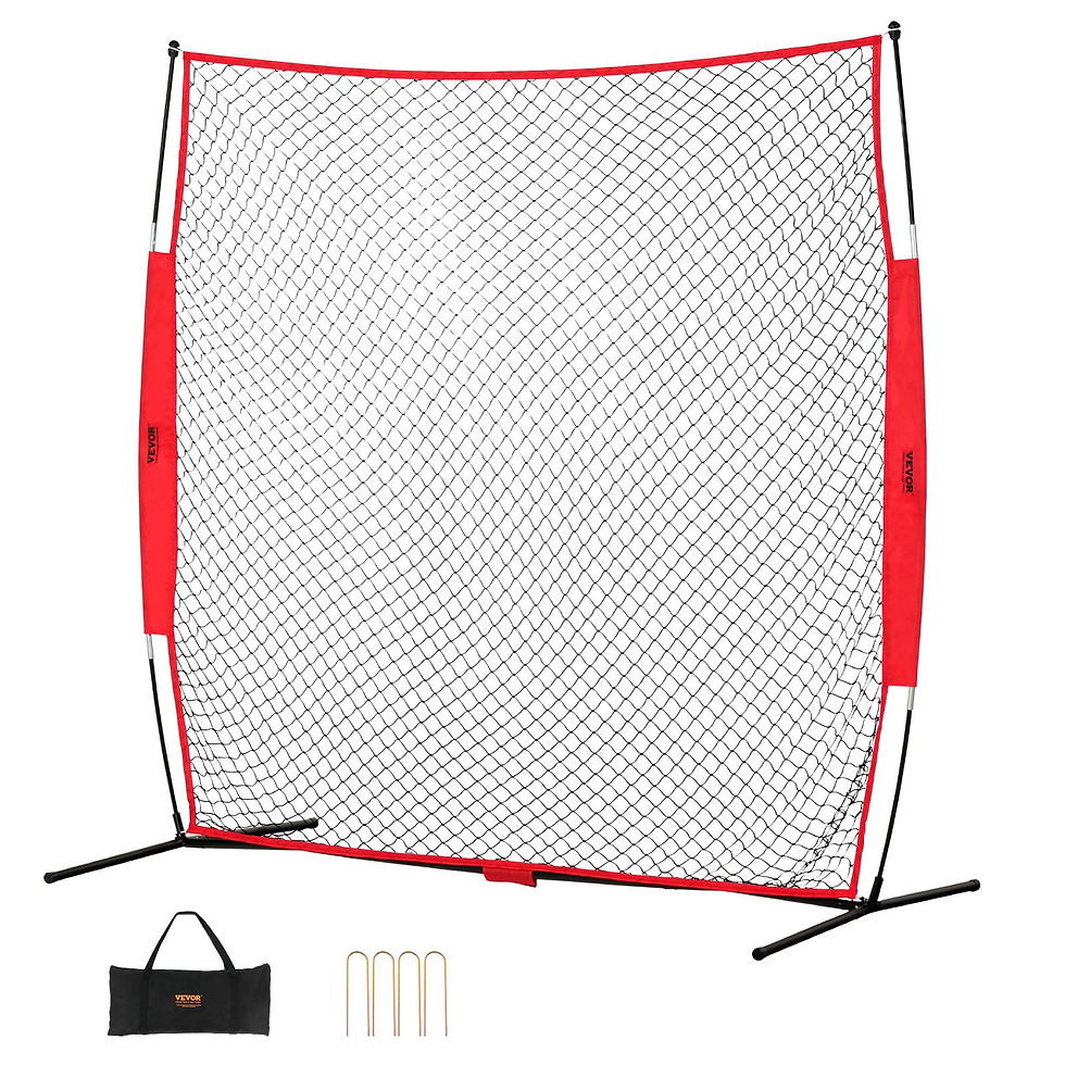 VEVOR - Barricade Backstop Net, 7x7 ft Ball Sports Barrier Netting, Portable
