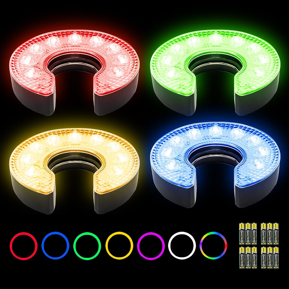 KINGTOP - LED Golf Hole Lights with Lens, RGB Light Up Night Golf, Putting