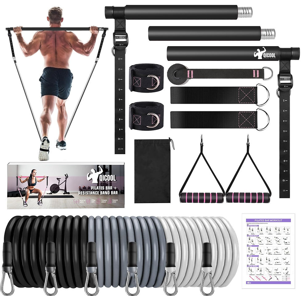 QICOOL - Pilates Bar Kit with Resistance Bands,Qicool Pilates Resistance Bands