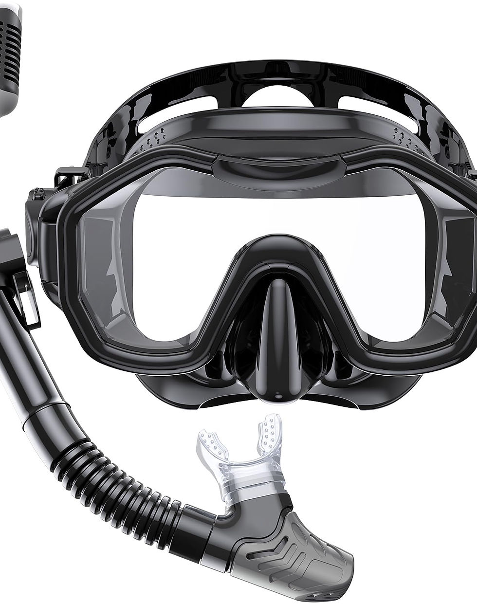 KWAMBIRI - Snorkeling Gear for Adults Kids, Dry-Top Snorkel Set, 180°Panoramic