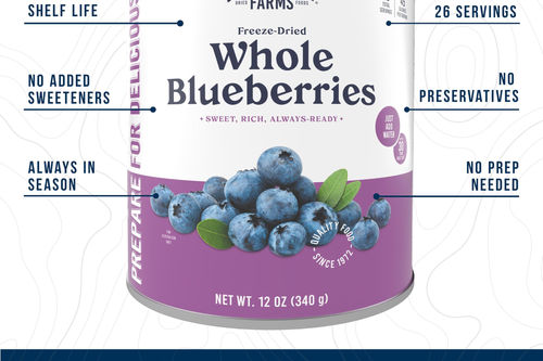 AUGASON FARMS - Freeze Dried Whole Blueberries Can, Emergency Food
