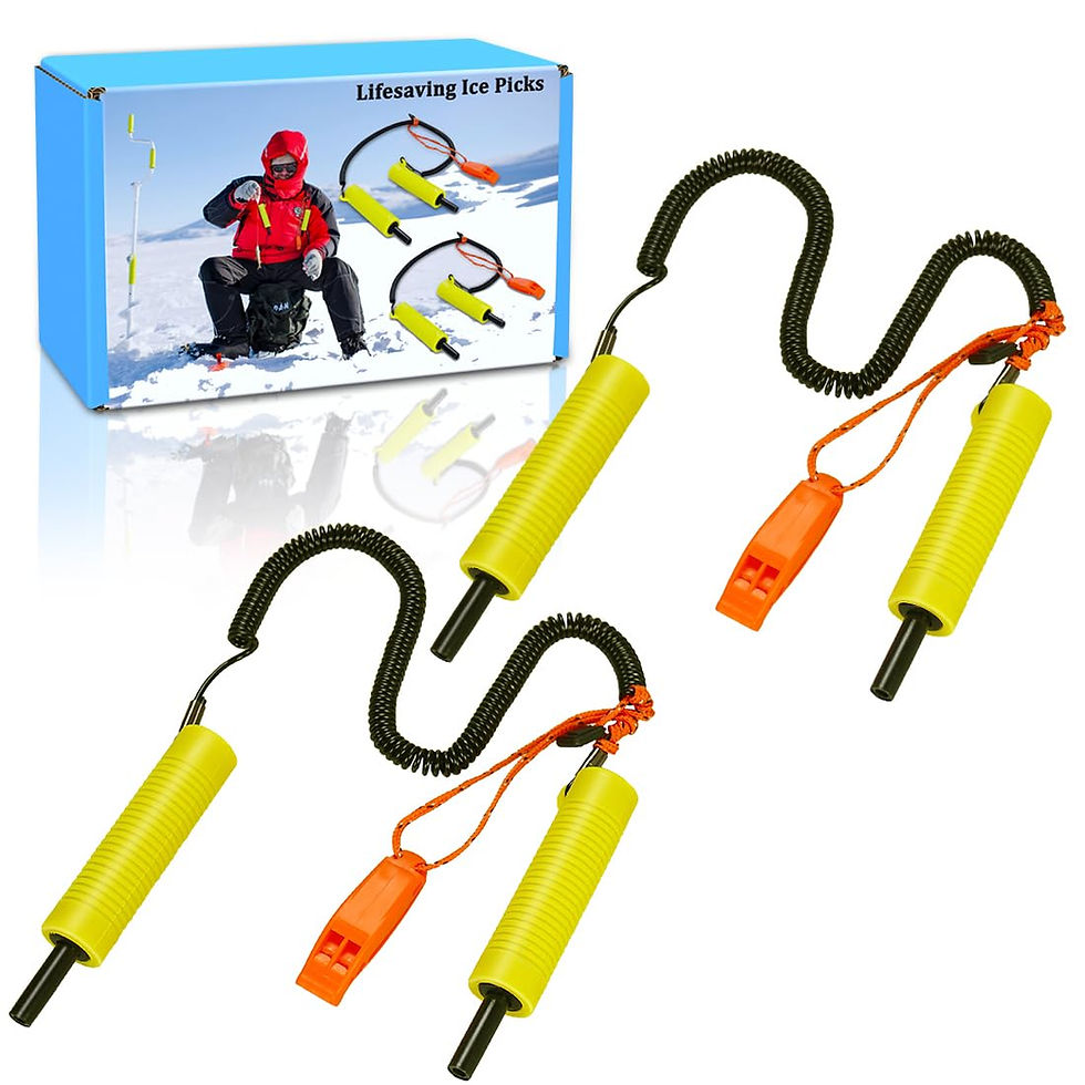 HUNTURY - Retractable Ice Safety Picks for Ice Fishing, Ice Skating, Ice