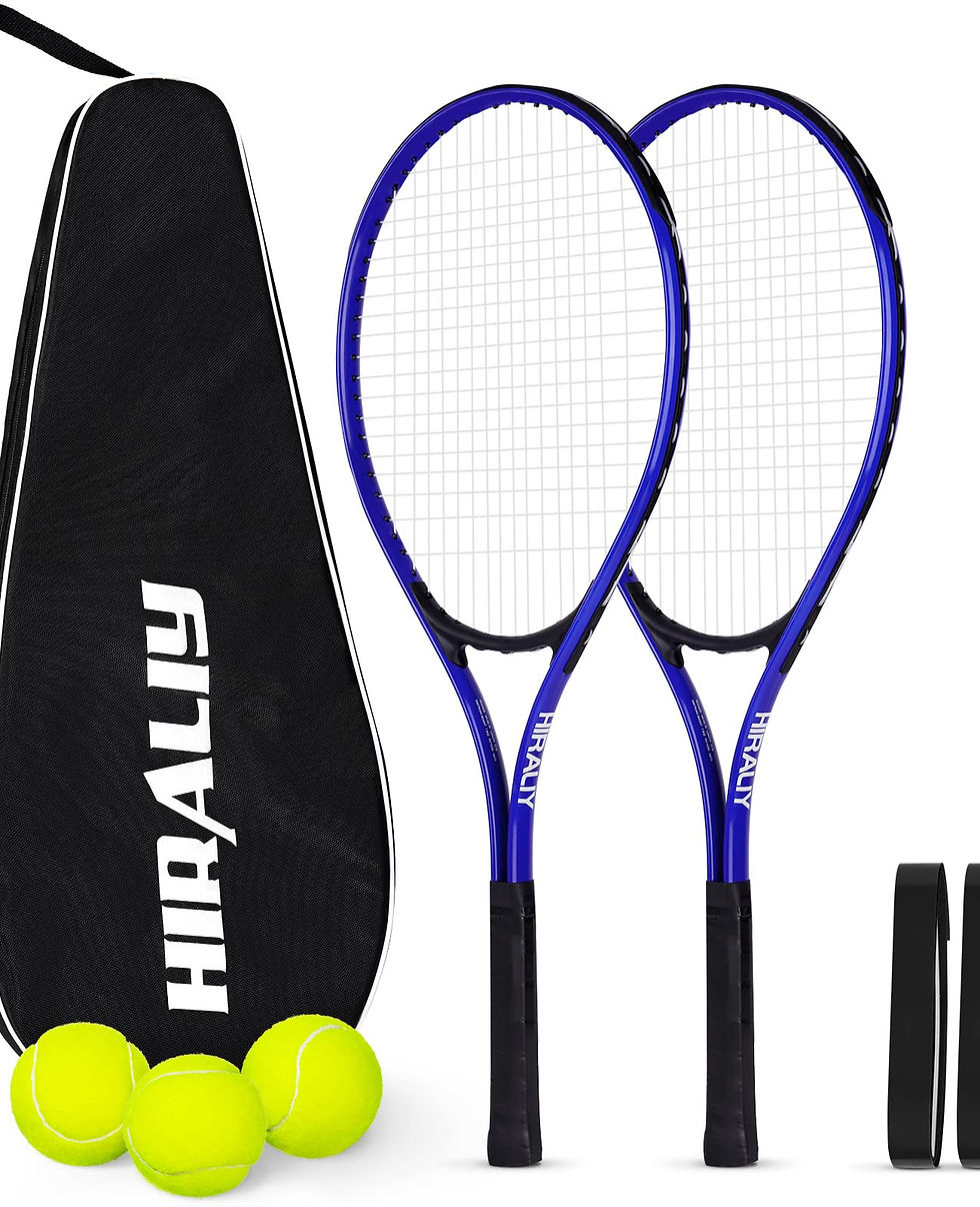 HIRALIY - Tennis Racket, Tennis Racket Set Including 3 Tennis Balls, 2 Tennis