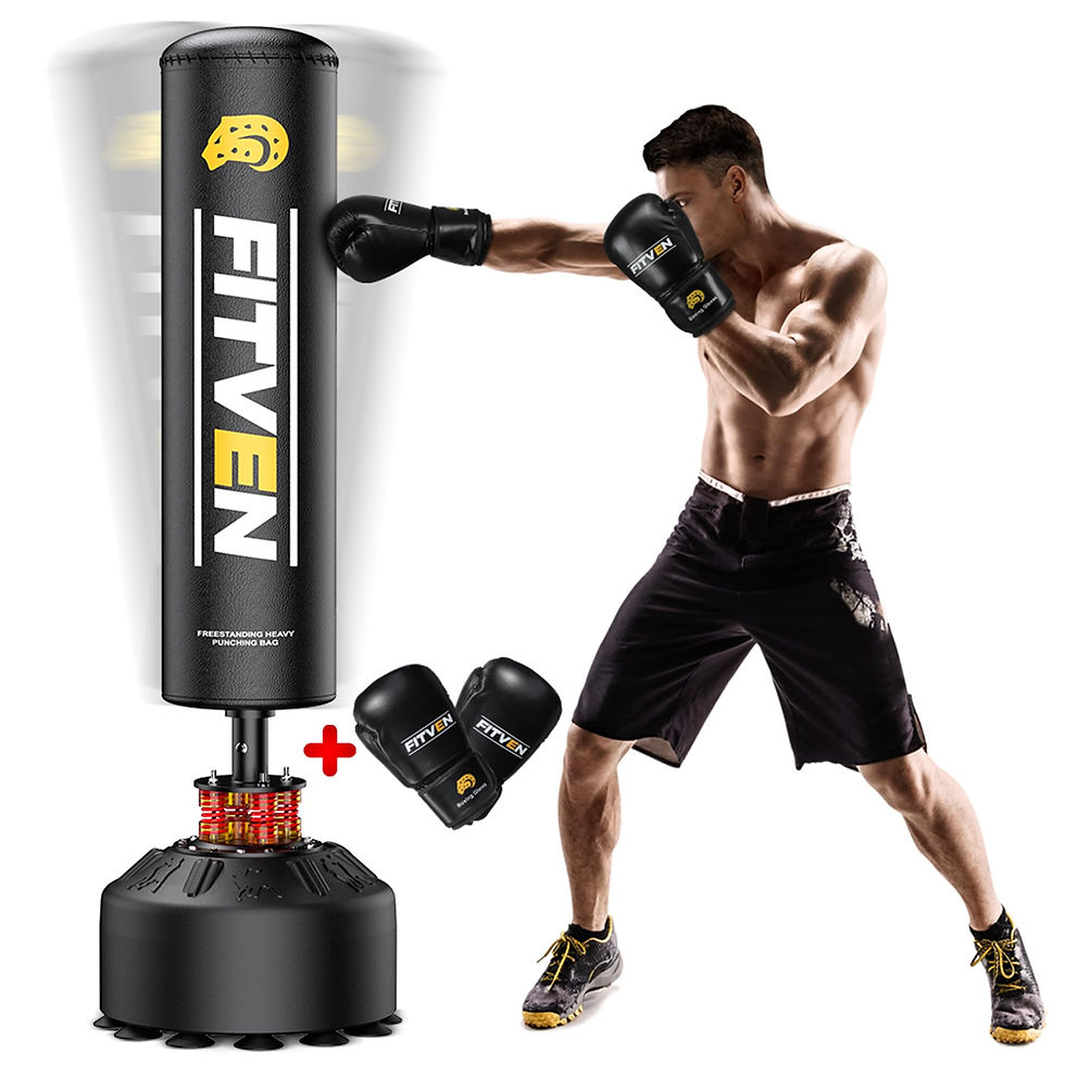 FITVEN - Freestanding Punching Bag 70''-190lbs with Boxing Gloves Heavy Boxing