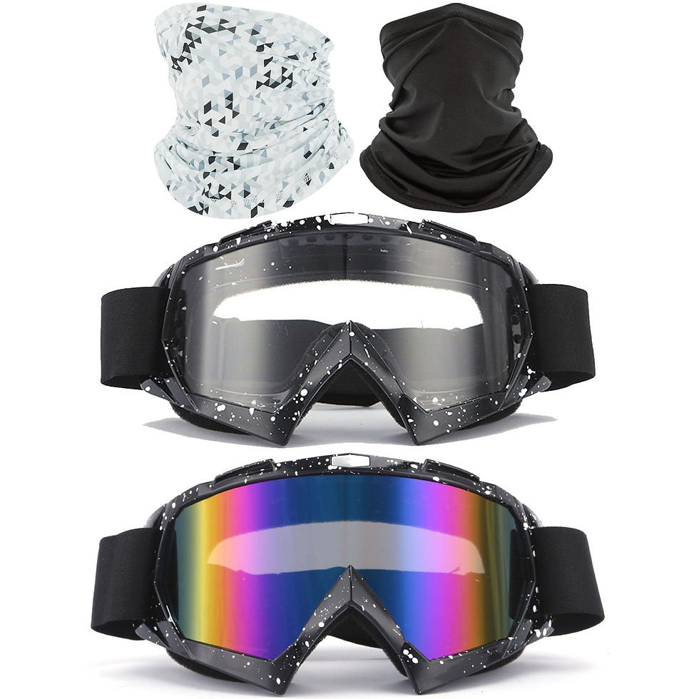IMMOONO - 4Pcs Set, Dirt Bike Goggles with Face Cover Motorcycle Goggles ATV